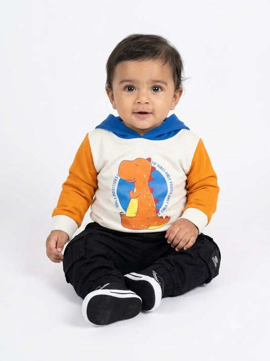 Baby's loop knit hoodie - dragon
