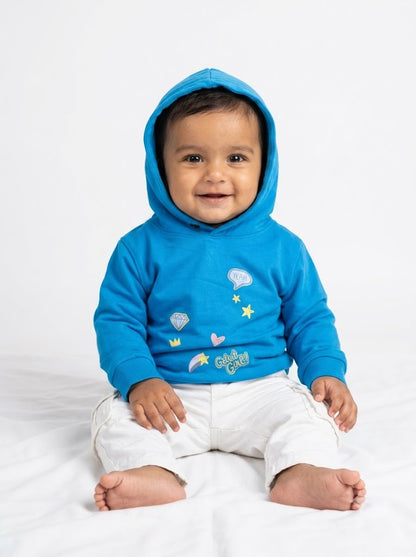 Baby's loop knit hoodie - girl