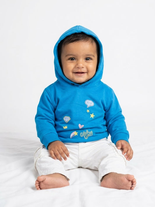 Baby's loop knit hoodie - girl