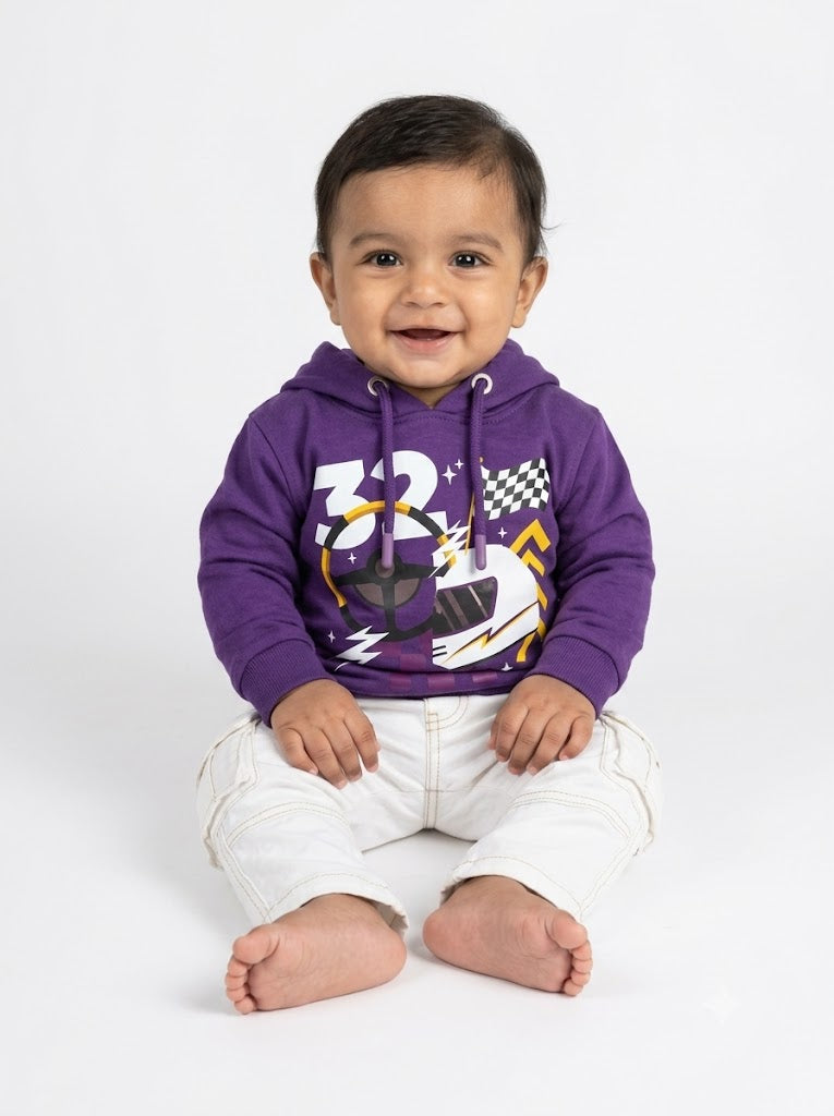 Baby's loop knit hoodie - racer