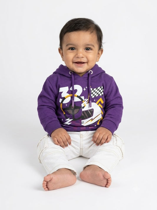 Baby's loop knit hoodie - racer