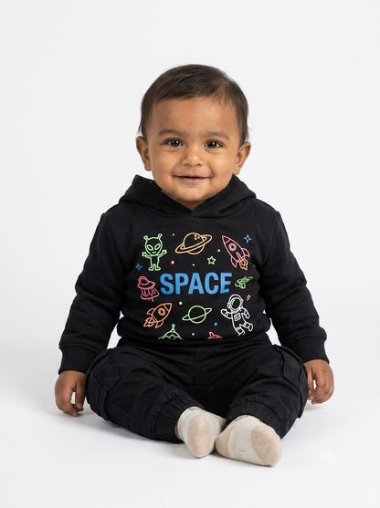 Baby's loop knit hoodie - space