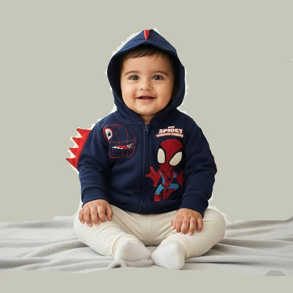 Baby's loop knit hoodie - spidy
