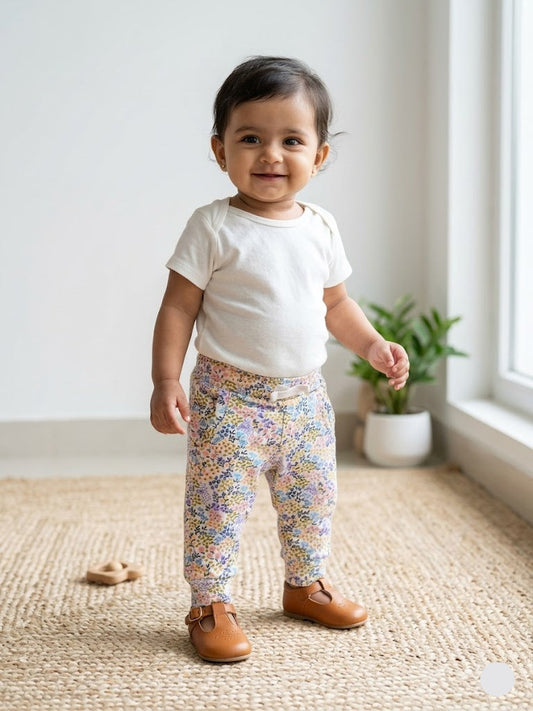 Baby's loop knit pant - clolour blossoms