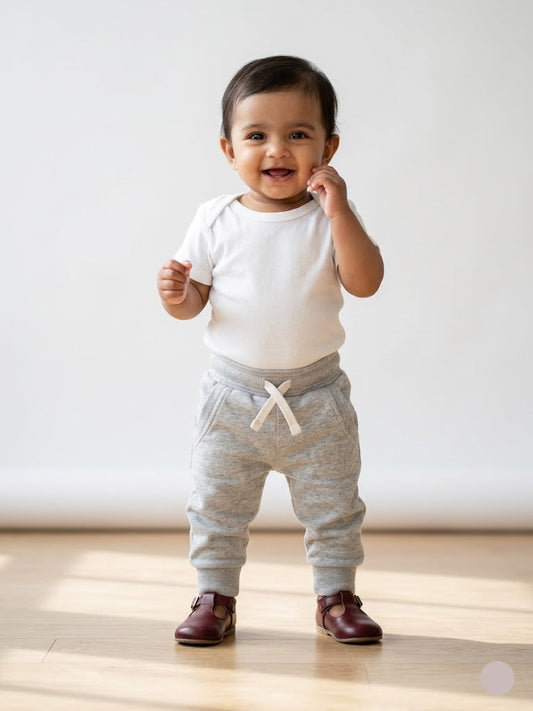 Baby's loop knit pant - grey