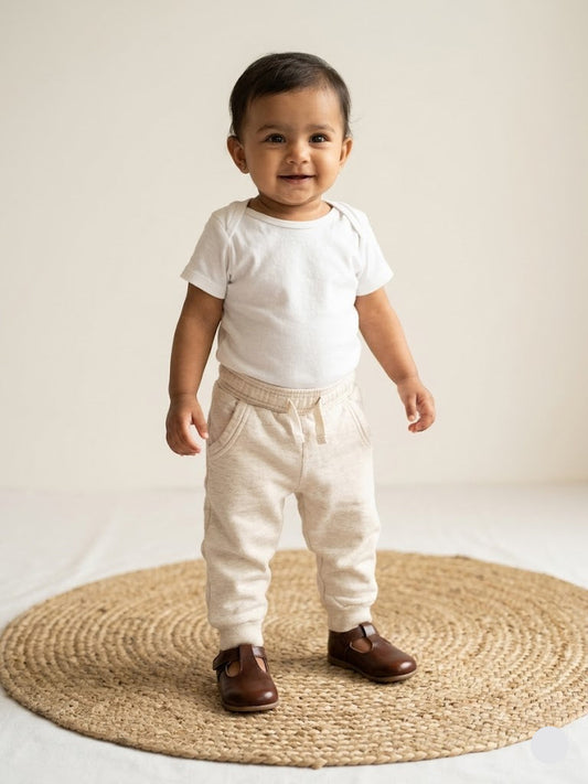 Baby's loop knit pant - half white