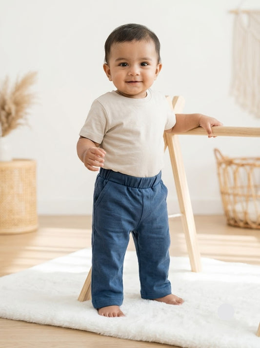 Baby's loop knit pant - indico