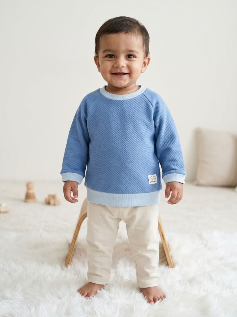 Baby's loop knit t-shirt - Blue