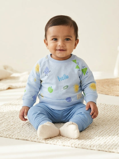 Baby's loop knit t-shirt - hello