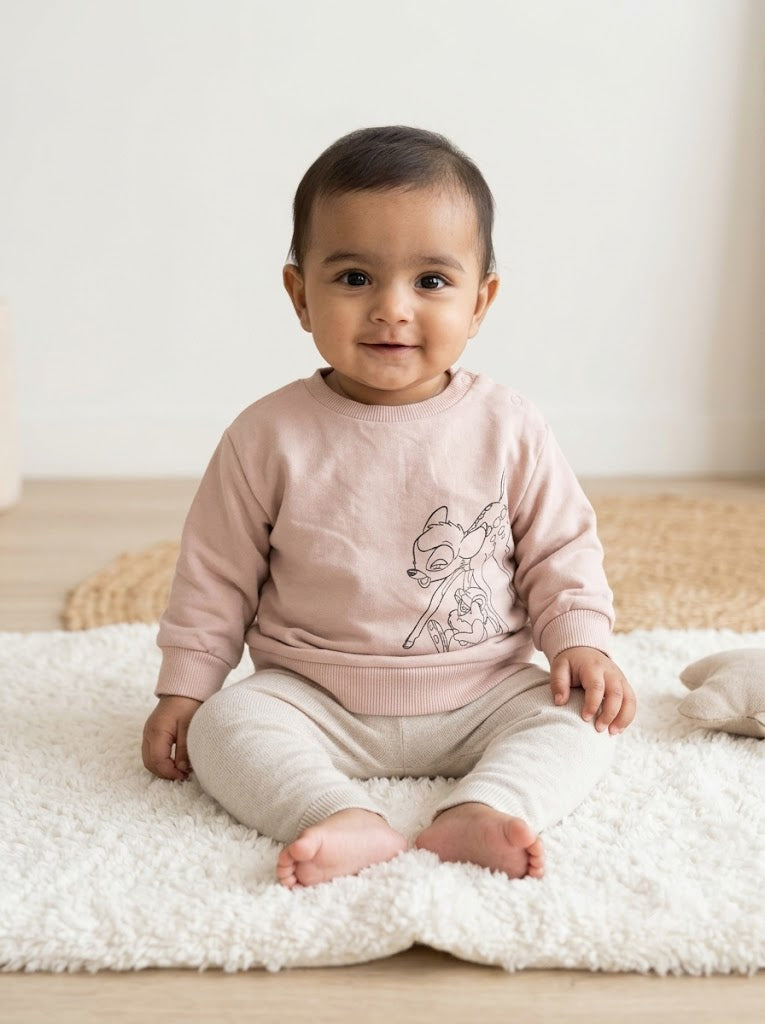 Baby's loop knit t-shirt - sandle deer