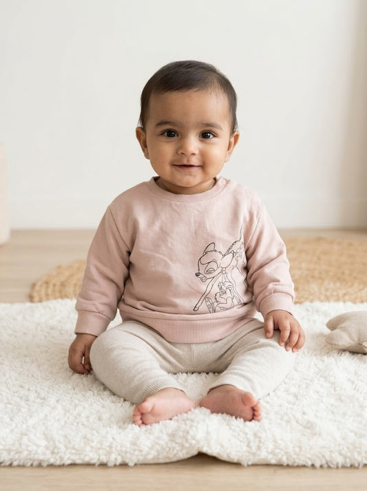 Baby's loop knit t-shirt - sandle deer