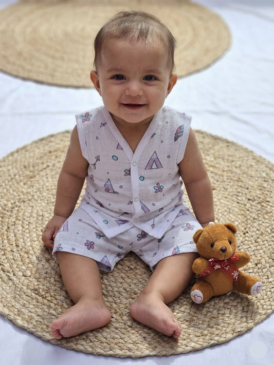 Baby's muslin Co-ord set- Arrow