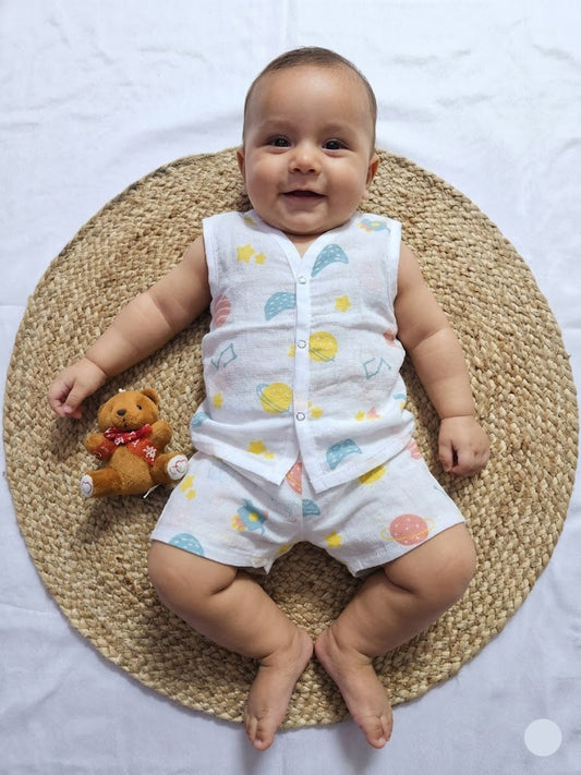 Baby's muslin Co-ord set- Rocket
