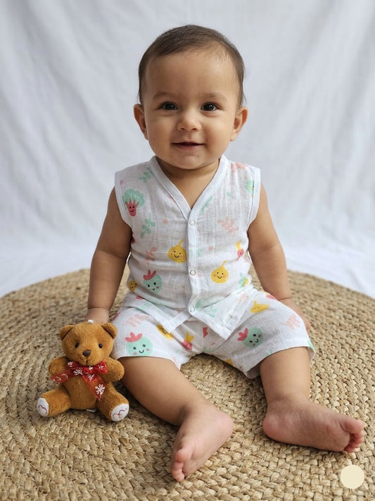 Baby's muslin Co-ord set- Vegetables