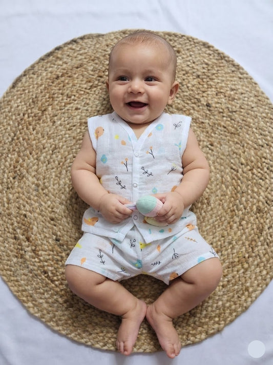 Baby's muslin Co-ord set - Bird