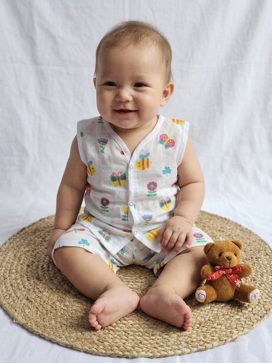 Baby's muslin Co-ord set - Butterfly