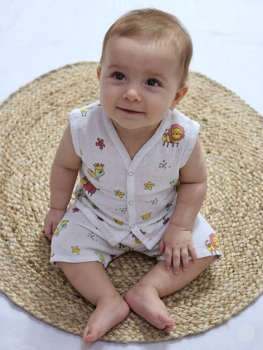 Baby's muslin Co-ord set - Coconut tree