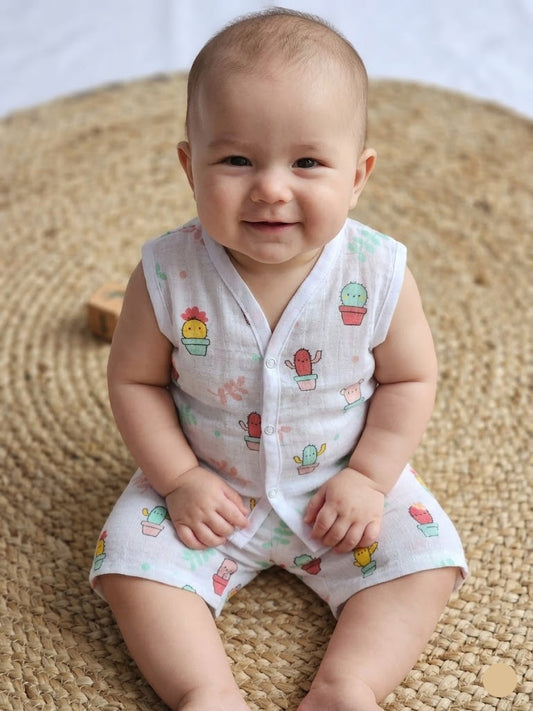 Baby's muslin Co-ord set - Cactus