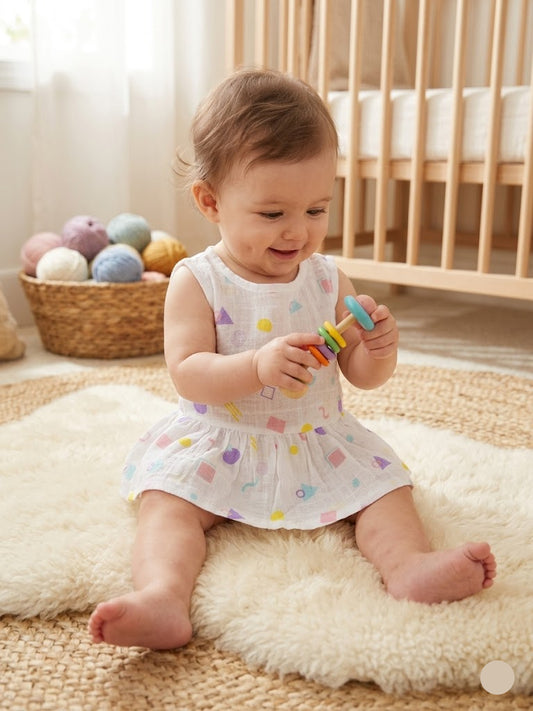 Baby's muslin frock button - Shapes