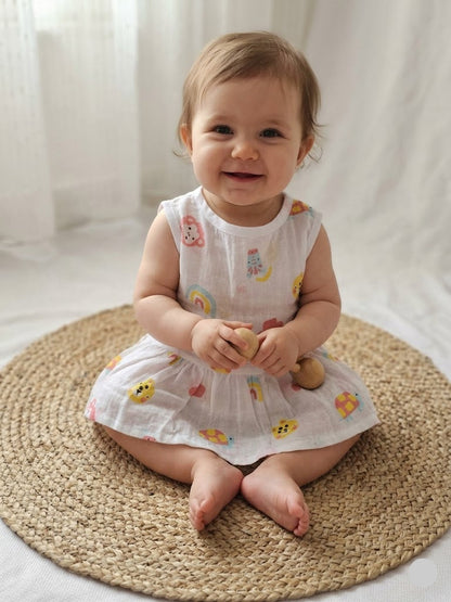 Baby's muslin frock button - Tortoise