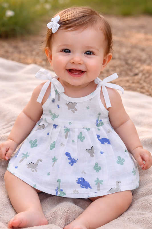 Baby's muslin frock knot - Dino