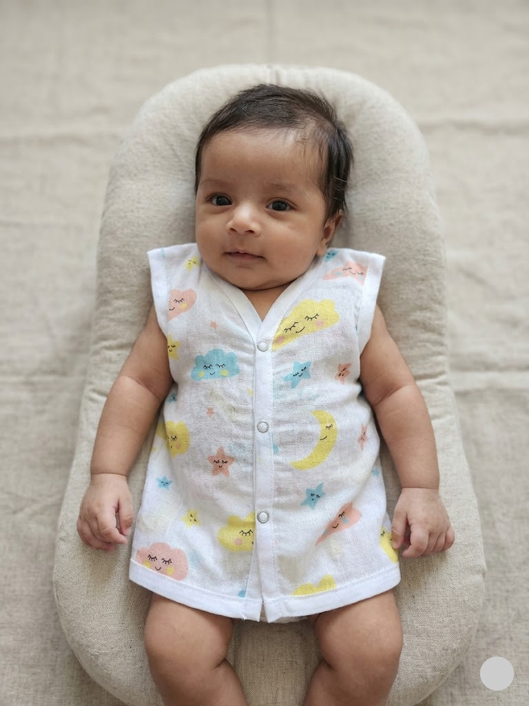 Baby's muslin jabla button - Cloud