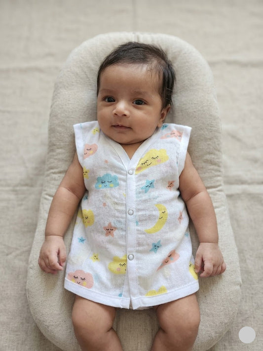 Baby's muslin jabla button - Cloud