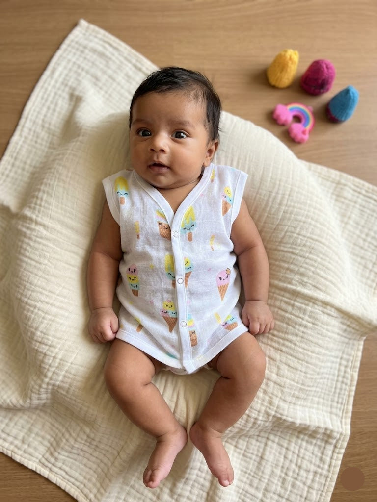Baby's muslin jabla button - Icecream