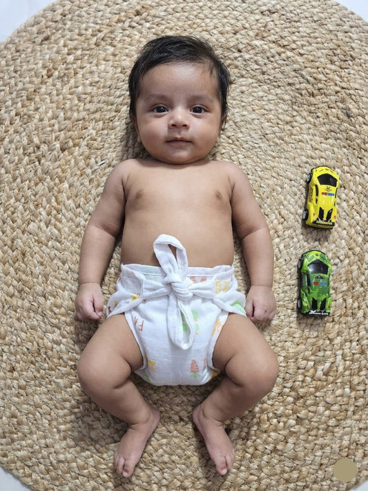 Baby's muslin nappy - Farm