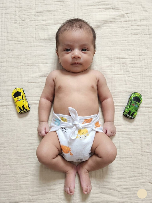 Baby's muslin nappy - Crab