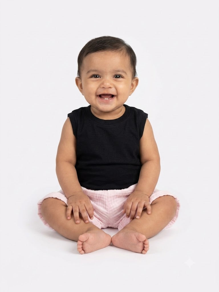 Baby's muslin shorts - pinks