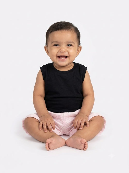 Baby's muslin shorts - pinks