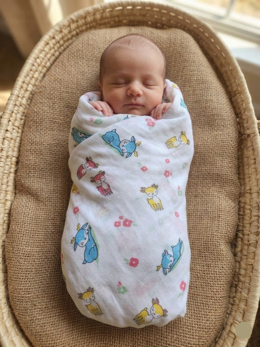 Baby's muslin swaddle - Deer