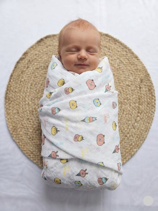 Baby's muslin swaddle - Icecream print