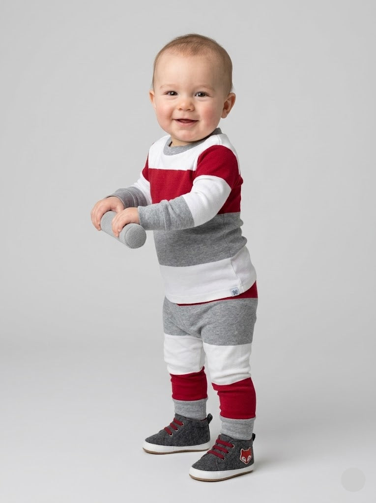 Baby's pant set - stripe red
