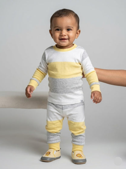 Baby's pant set - stripe yellow