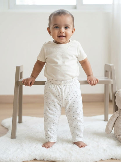 Baby's pants - grey dots