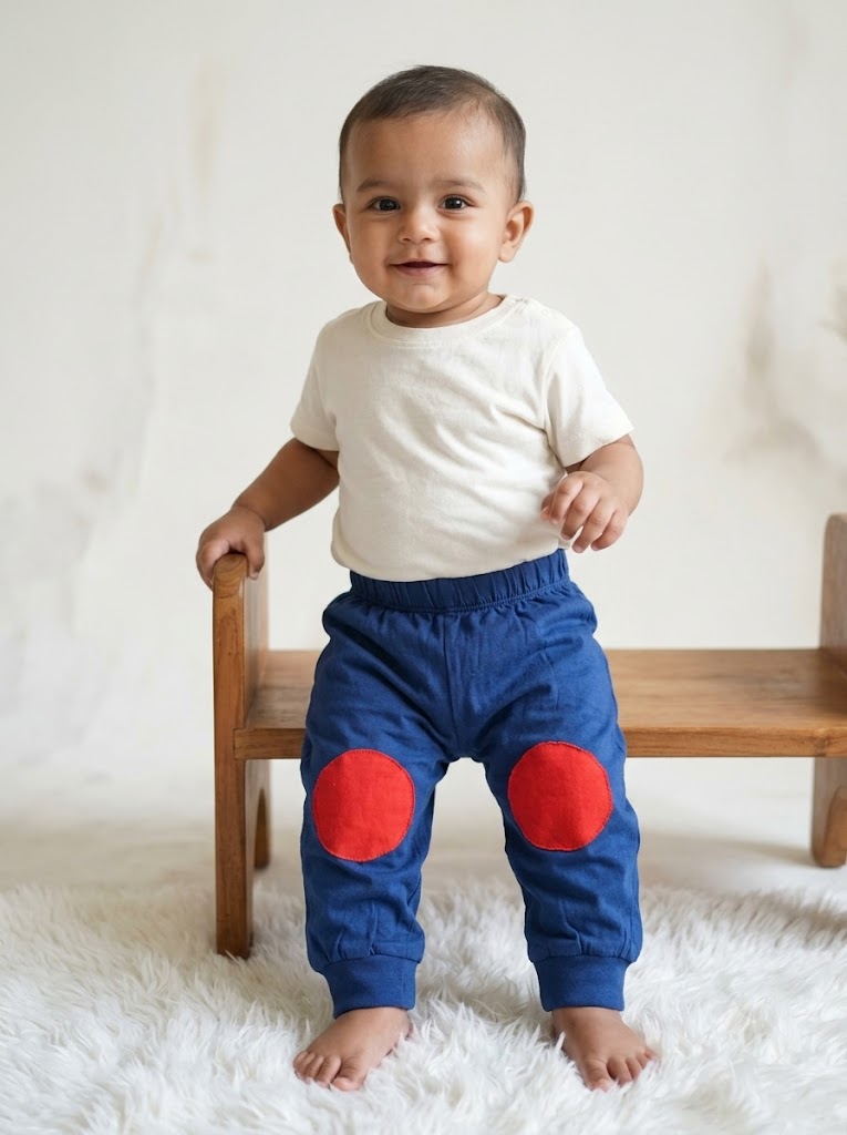 Baby's pants - n/red patches
