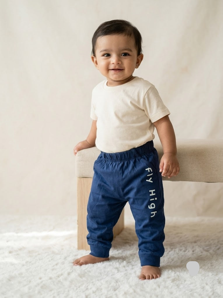 Baby's pants - navy fly