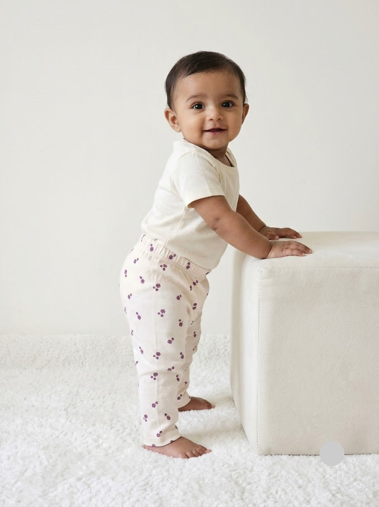 Baby's pants - purple rose