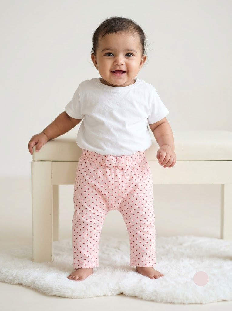 Baby's pants - red dots