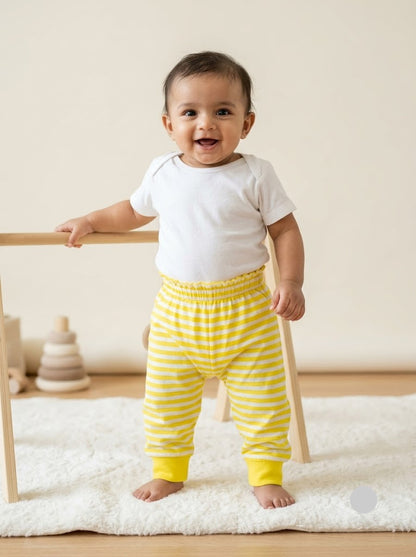 Baby's pants - yellow line