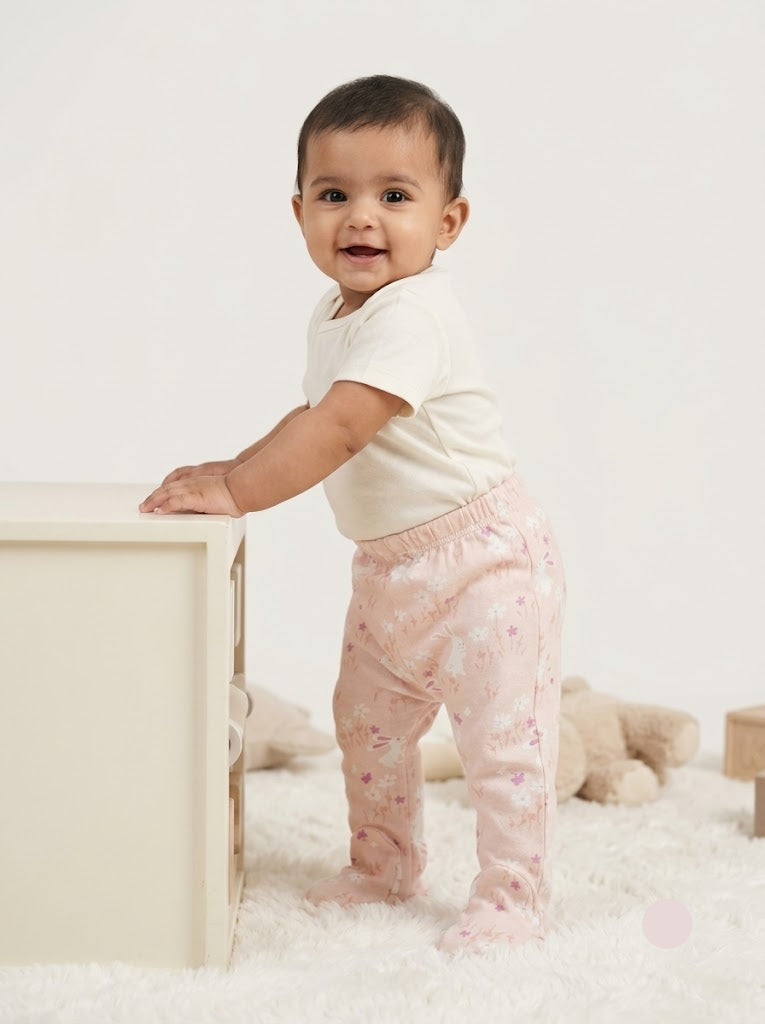 Baby's pants with attached shoe - rabbit