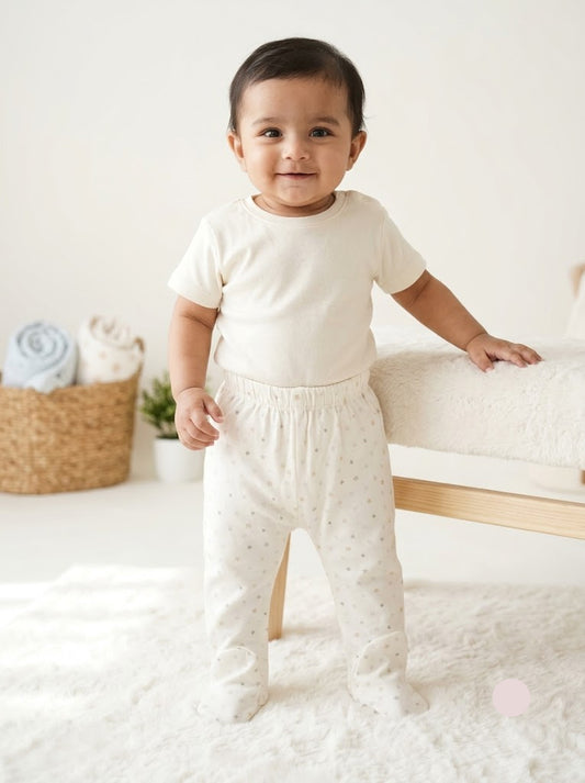 Baby's pants with attached shoe - stars