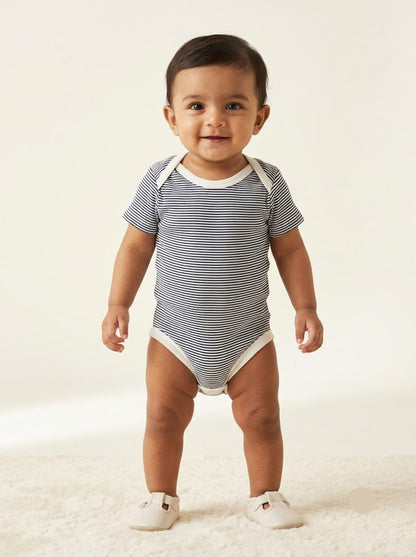 Baby's rompers - White black striped