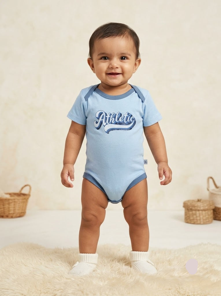 Baby's rompers - blue athletic