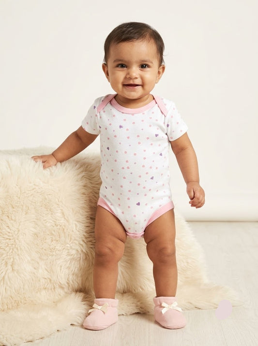 Baby's rompers - dot&hearts