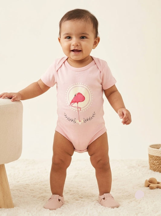 Baby's rompers - flamingo