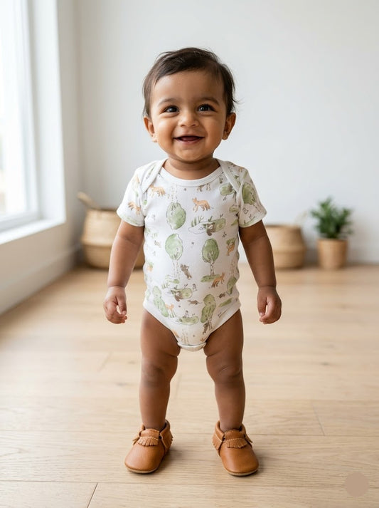 Baby's rompers - fox bear
