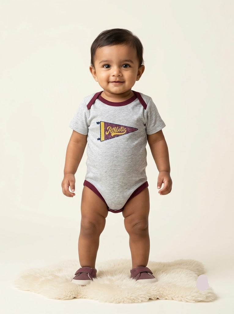 Baby's rompers - grey athletic